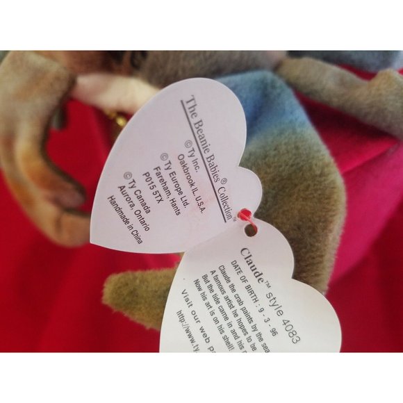 Claude the Crab - Rare Original TY Beanie Babies Collection- Vintage 1996 #4083 - Picture 7 of 10